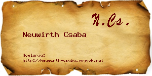Neuwirth Csaba névjegykártya